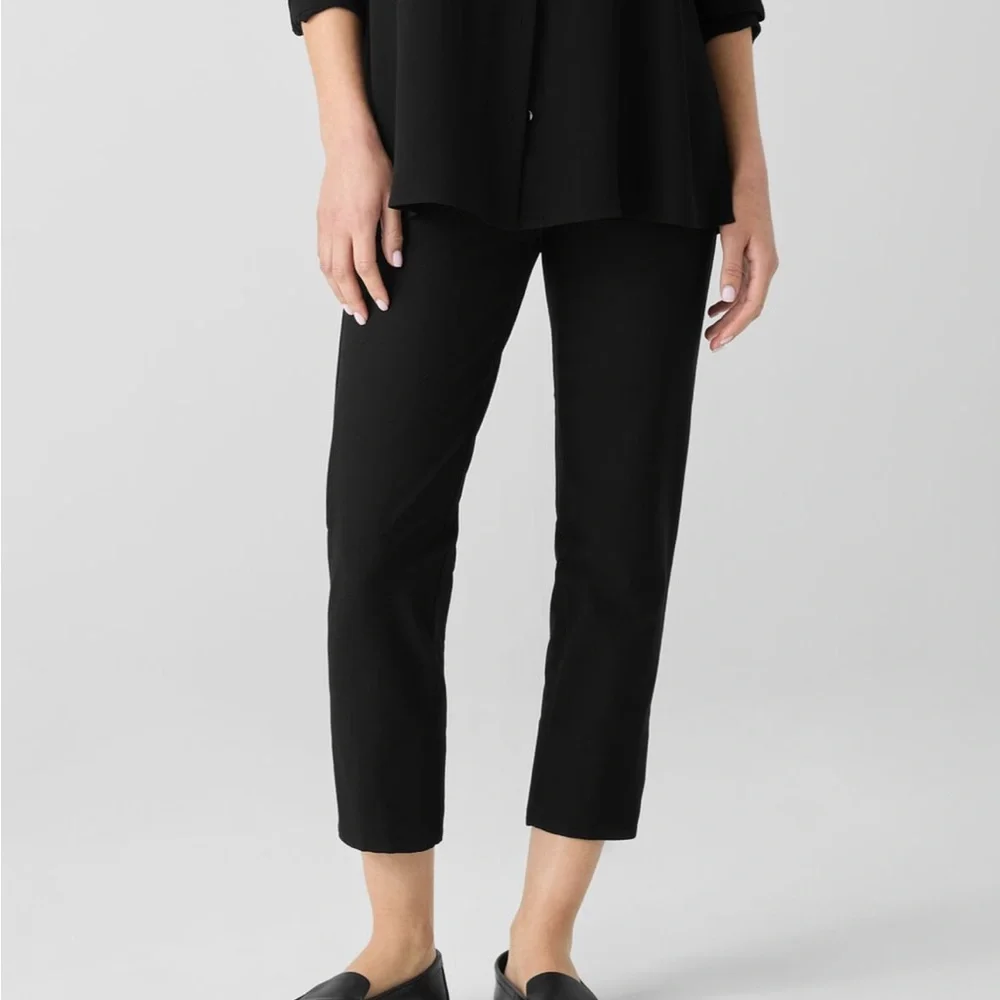 Eileen Fisher Crepe Black Women’s Pants large petite - Picture 1 of 6